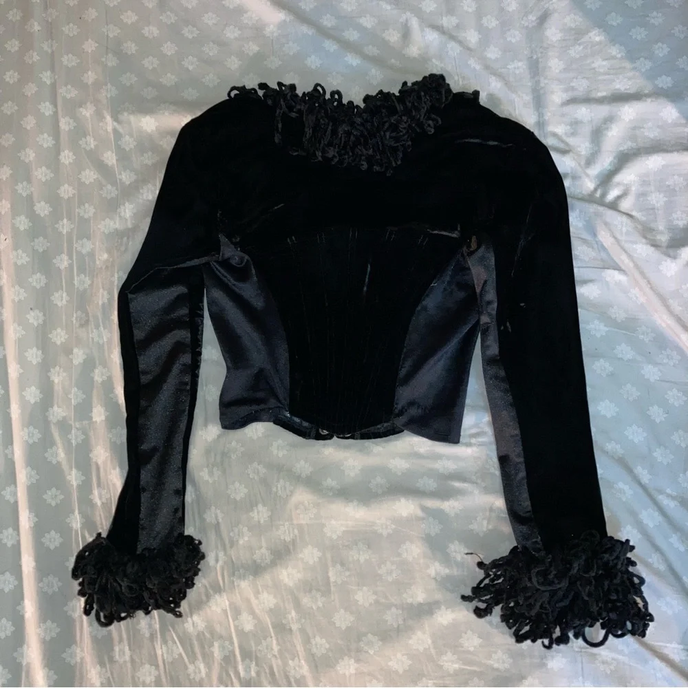Catwalk Collection London England Velvet Corset Jacket - Picture 3 of 6